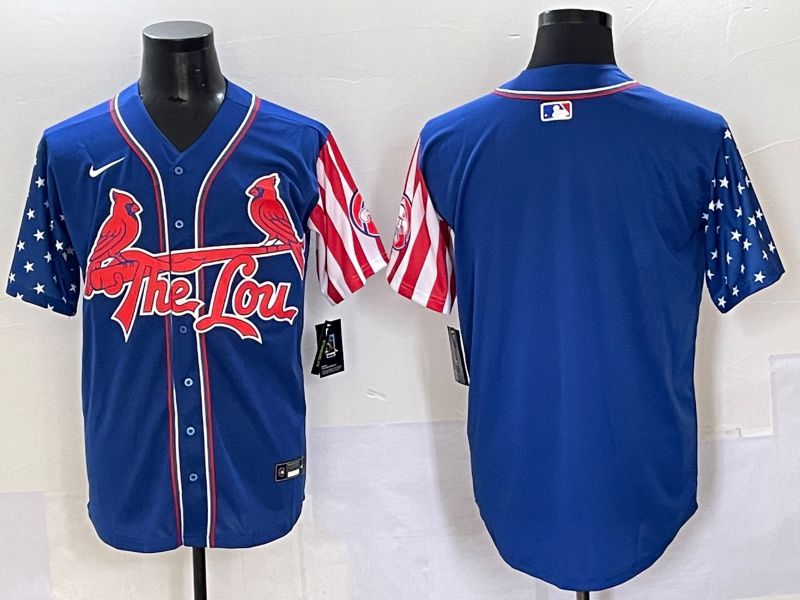 Men 2025 St.Louis Cardinals Blank Blue a generation of national flags Joint Name Nike MLB Jersey style 1->st.louis cardinals->MLB Jersey